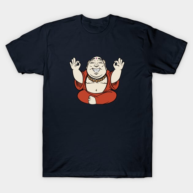 Happy Buddah T-Shirt by EddieMan